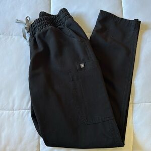 Figs High Waisted Yola Skinny scrub pants, Black